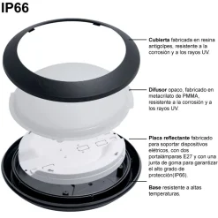 Plafón estanco para techo o pared FUMAGALLI UMBERTA 2x E27 IP66