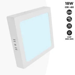 Plafón LED cuadrado 18W Alta Eficiencia