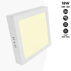 Plafón LED cuadrado 18W Alta Eficiencia