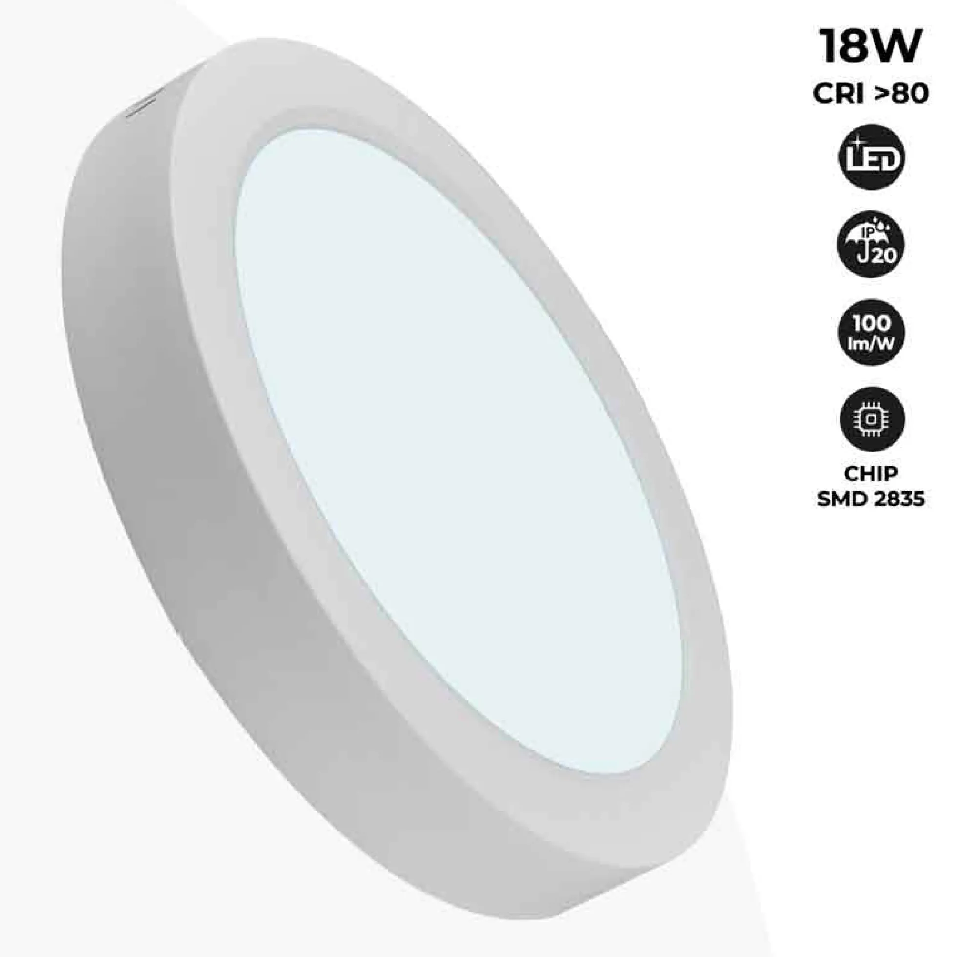 Plafón LED de superficie 18W Alta Eficiencia