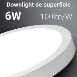 Plafón LED de superficie 6W Alta Eficiencia