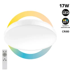 Plafón LED de techo con mando a distancia - CCT - 17W - CRI80 - IP20