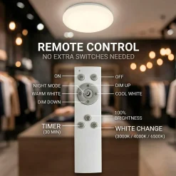 Plafón LED de techo con mando a distancia - RGB + CCT - 23W - CRI80 - IP20