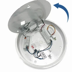 Plafón LED de techo estanco con sensor de movimiento + Luz de emergencia - CCT - Potencia ajustable 12W-16W - Ø31cm - IP65