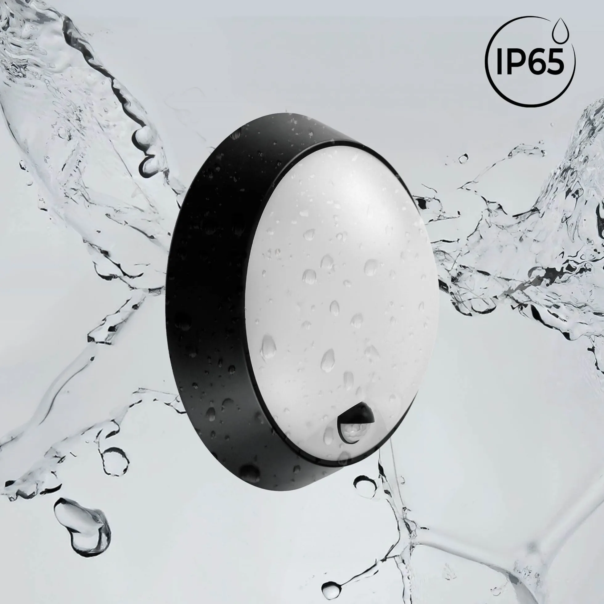 Plafón LED exterior redondo con sensor PIR - 15W - CCT - IP65