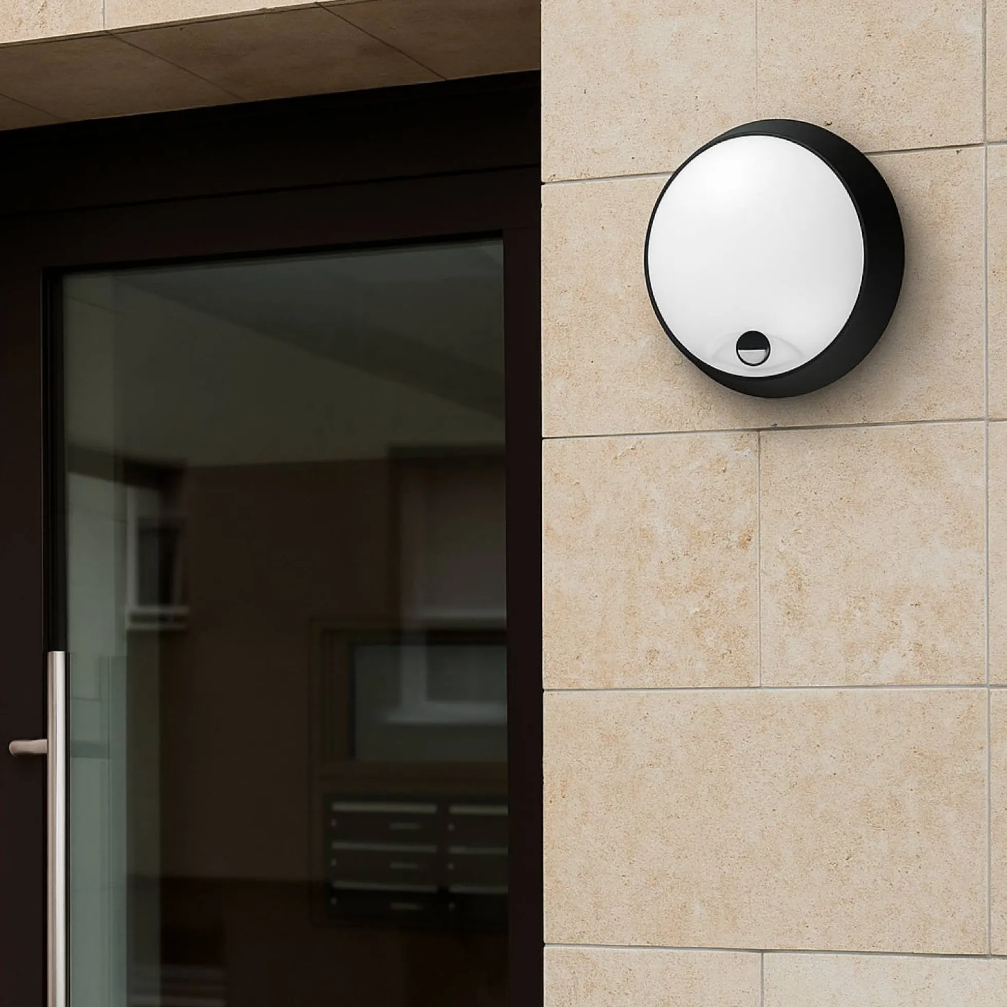 Plafón LED exterior redondo con sensor PIR - 15W - CCT - IP65