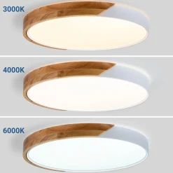 Plafón LED techo CCT 36W - Madera y Policarbonato- ø50cm - IP22