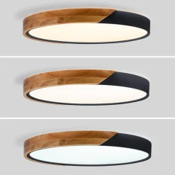Plafón LED techo CCT 36W - Madera y Policarbonato- ø50cm - IP22