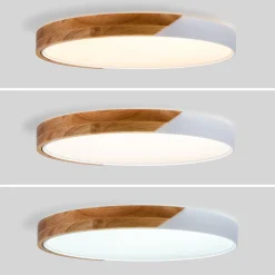 Plafón LED techo CCT 36W - Madera y Policarbonato- ø50cm - IP22