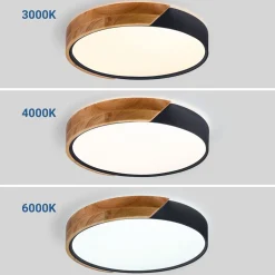 Plafón LED techo CCT 24W - Madera y Policarbonato - ø40cm - IP22