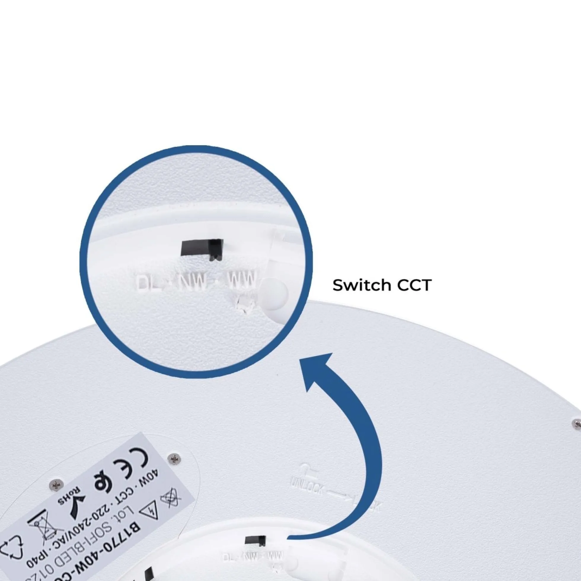 Plafón LED techo circular CCT 40W - IP40