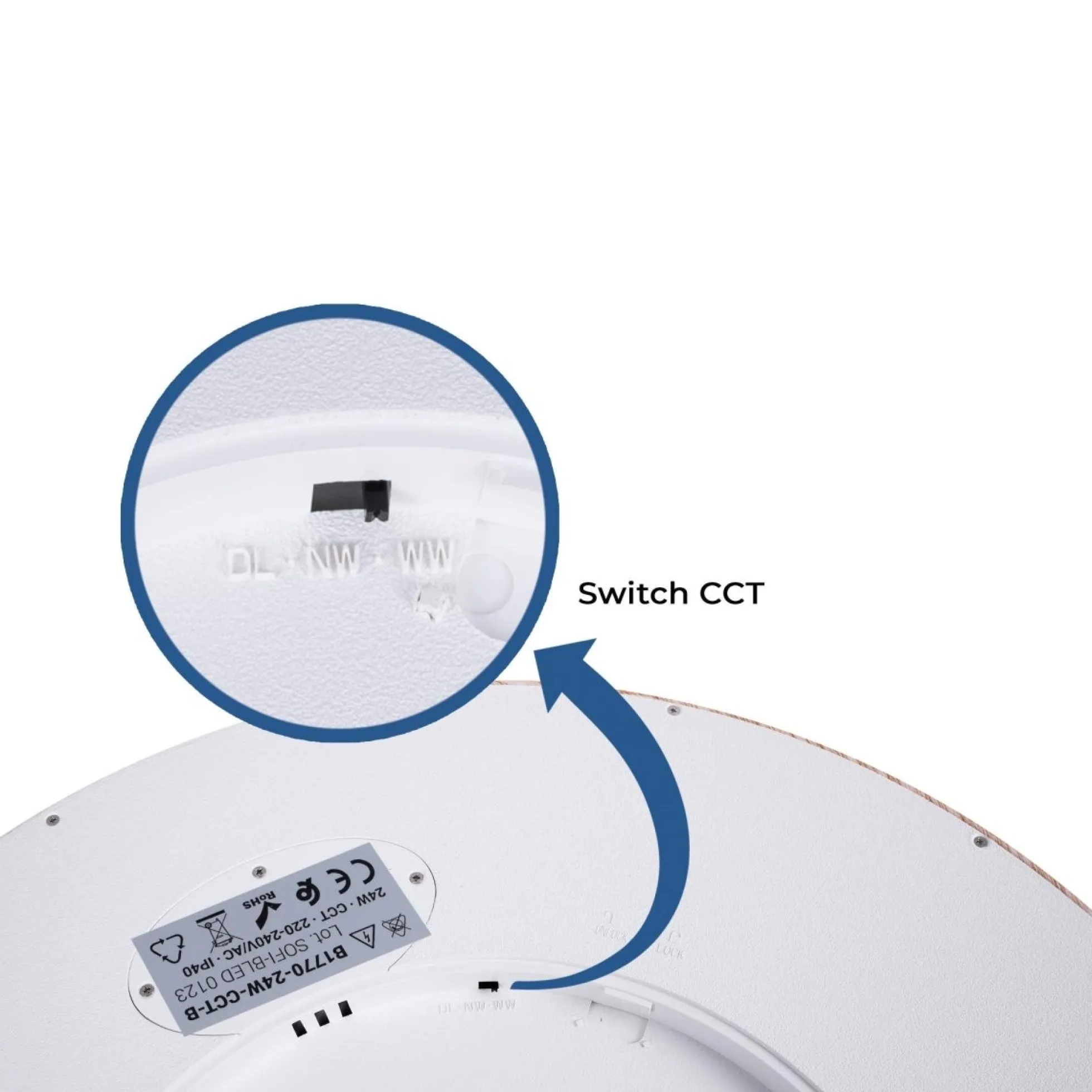 Plafón LED techo circular CCT 24W - IP40