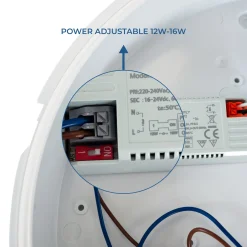 Plafón LED techo estanco / Luz de emergencia - CCT - Potencia ajustable 12W-16W - Ø31cm - IP65