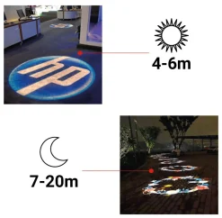Proyector de logos LED GOBO 30W rotativo exterior - Óptica 20° - IP65
