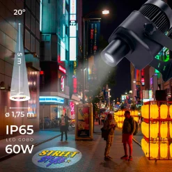 Proyector de logos LED GOBO 60W rotativo exterior - IP65