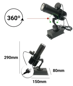 Proyector de logos LED GOBO 50W rotativo interior - Óptica 20° - IP20