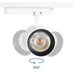 Proyector LED arquitectónico para carril monofásico CCT - 40W - CRI 90