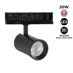 Proyector LED arquitectónico para carril trifásico CCT - 20W - CRI 90 - Driver KGP