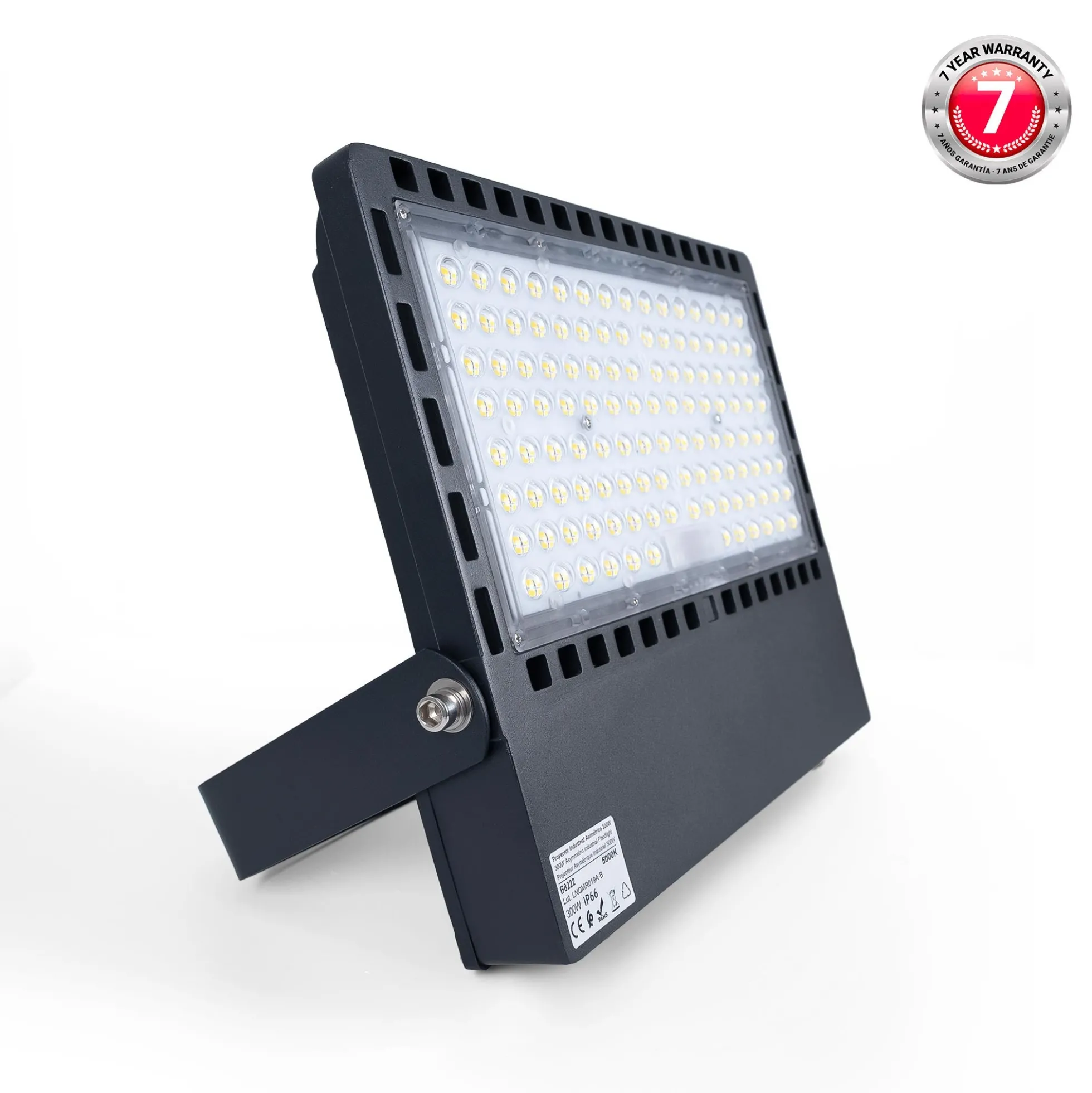 Proyector LED asimétrico exterior 300W - 140lm/W- IP66
