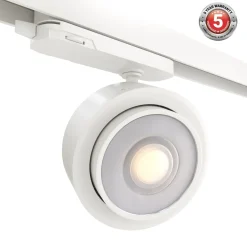 Proyector LED circular para carril trifásico 35W - ZOOM 15º- 45º - 4000K - CRI 90