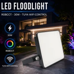 Proyector LED de exterior - RGBCCT - 30W - control WIFI/TUYA APP - IP65