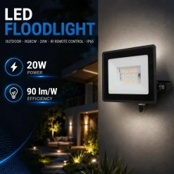 Proyector LED de exterior - RGBCW - 20W - mando a distancia IR - IP65