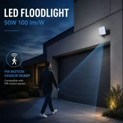 Proyector LED de exterior - 50W - 100 lm/W - Sensor Series - Negro - IP65