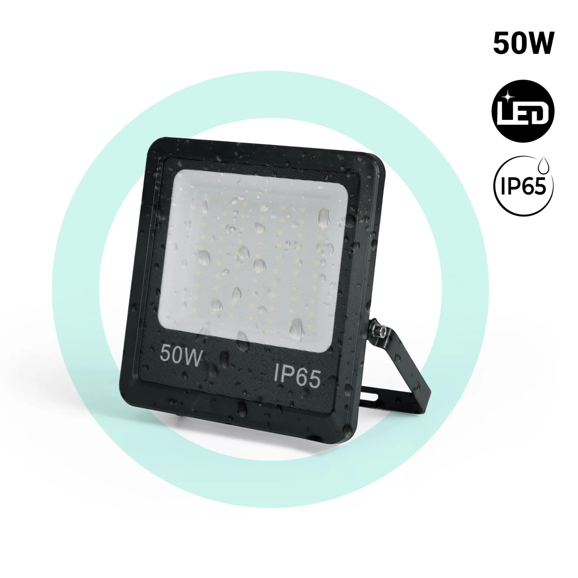 Proyector LED de exterior - 50W - Negro - IP65