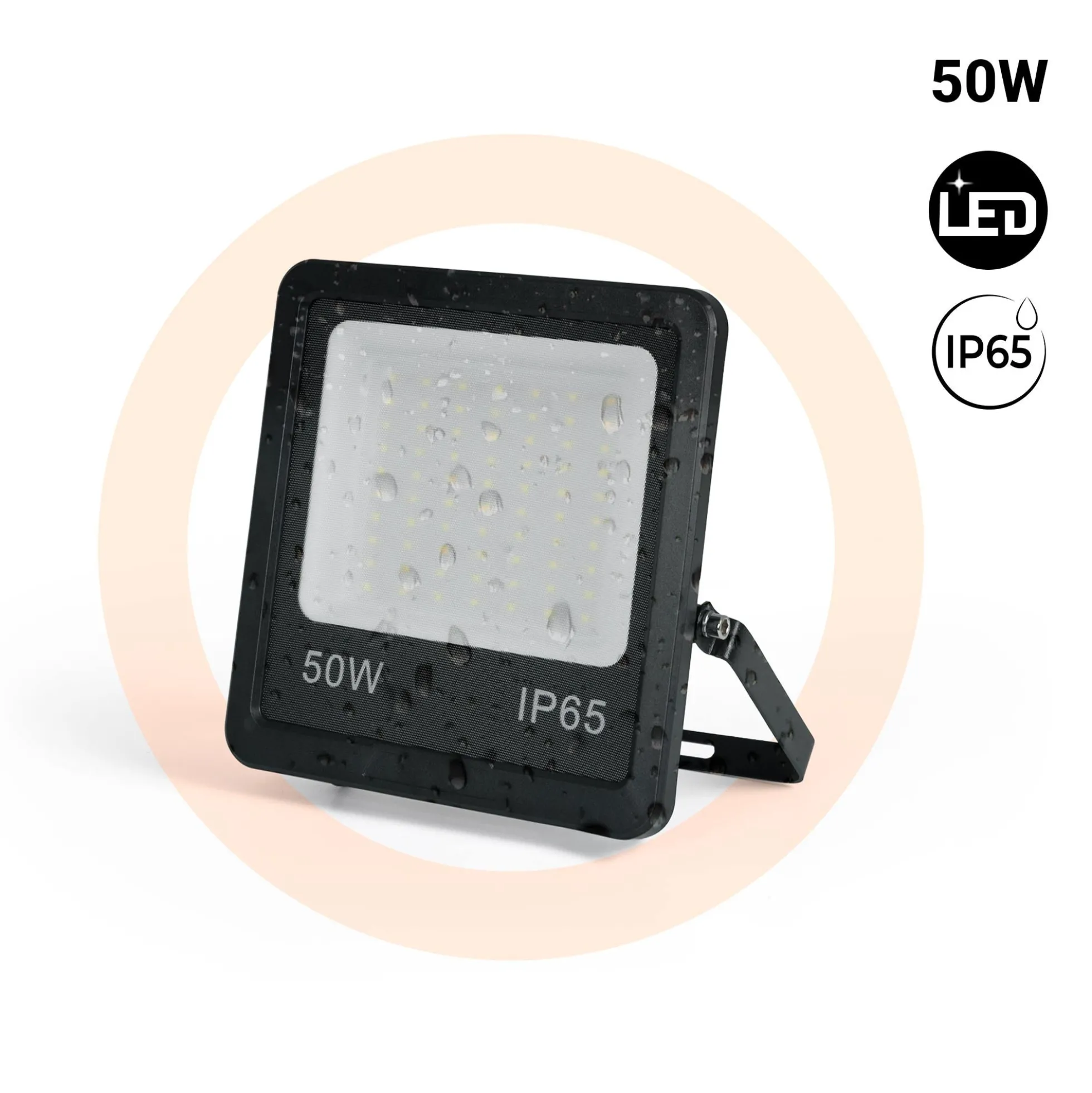 Proyector LED de exterior - 50W - Negro - IP65