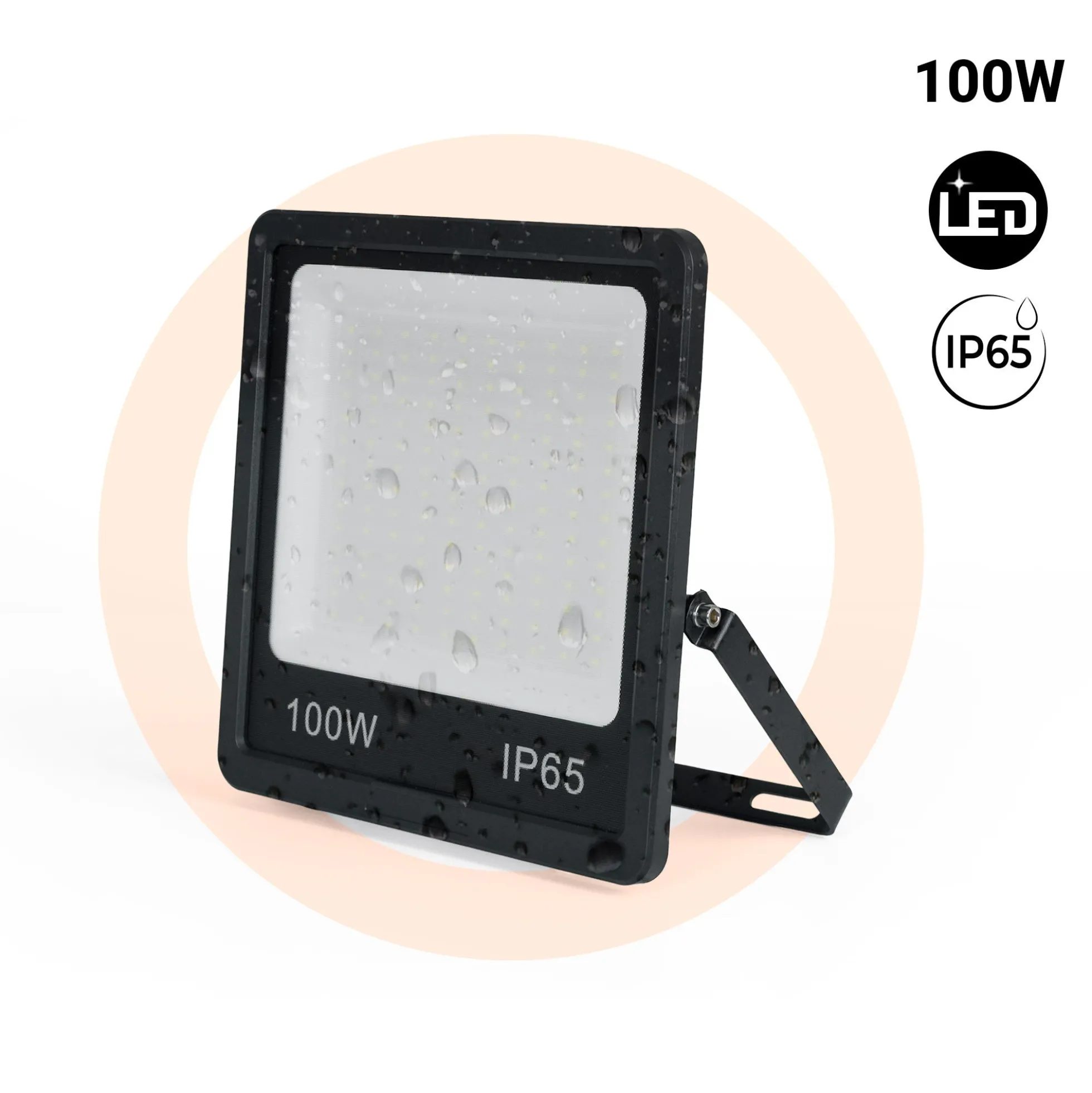 Proyector LED de exterior - 100W - Negro - IP65