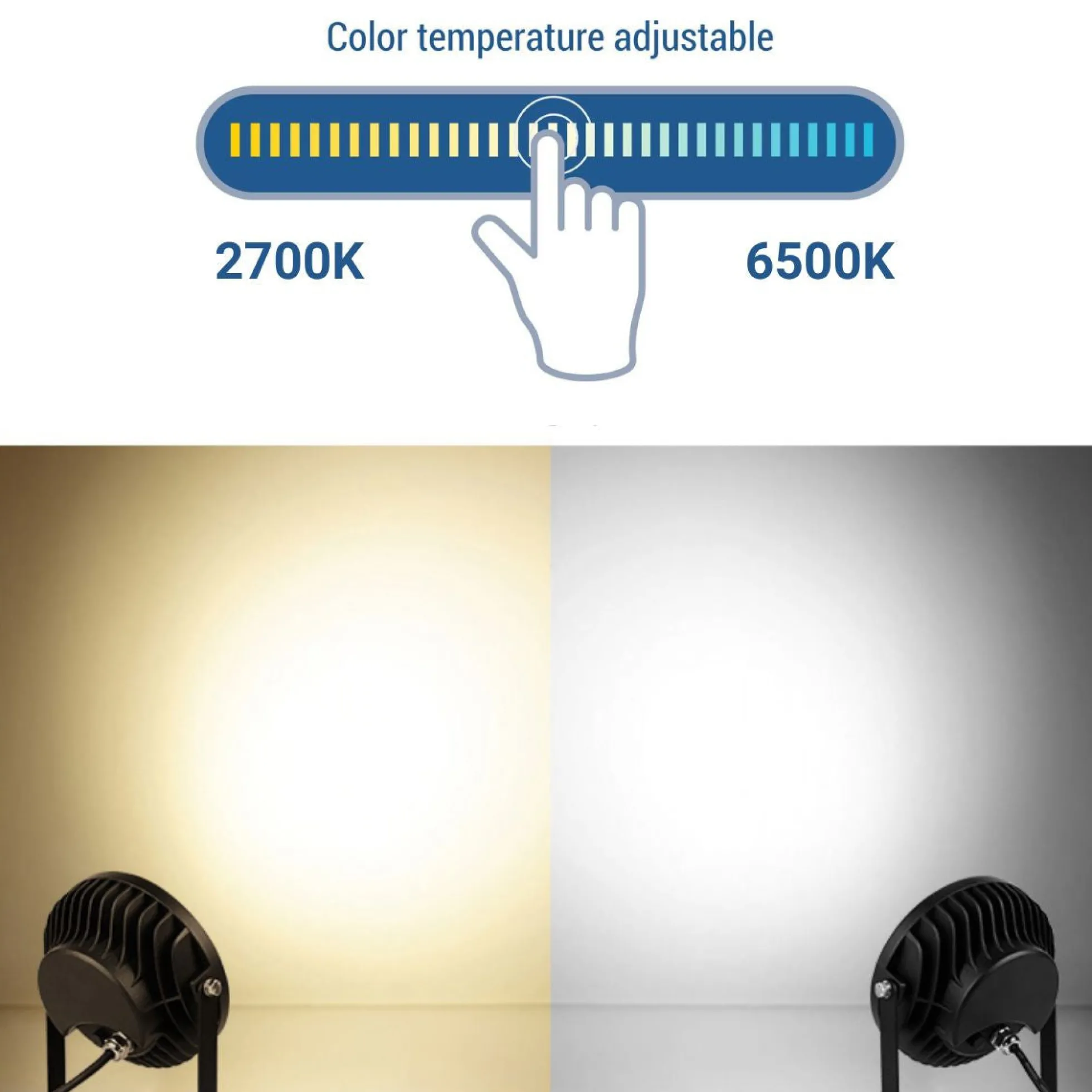 Proyector LED de jardín con pincho RGB+CCT - 25W - IP66 - RF/WiFi - Mi-Light