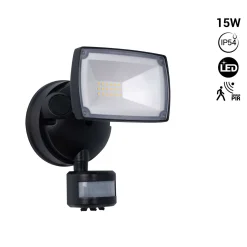 Proyector LED de pared exterior con sensor PIR 15W - 4000K - IP54