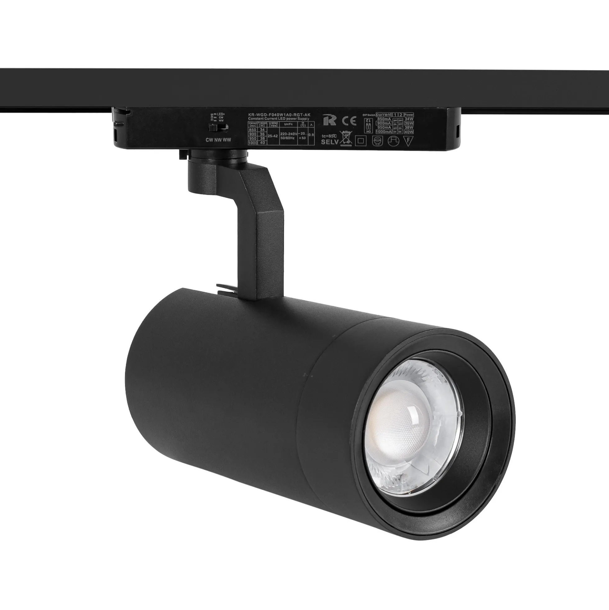 Proyector LED para carril Monofasico 35W CCT - ZOOM 20º- 60º - CRI 90