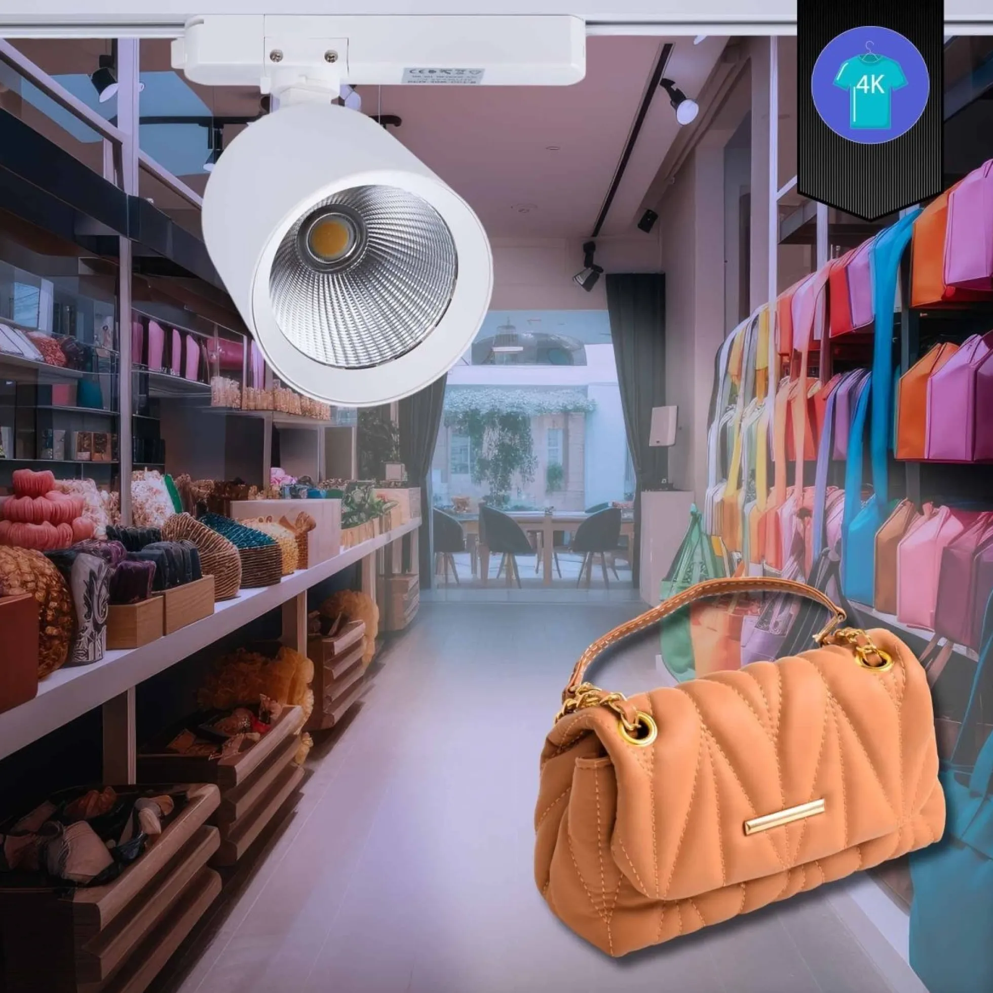 Proyector LED para carril monofásico 40W - Moda y retail