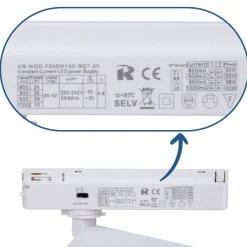 Proyector LED para carril monofásico CCT - 40W - CRI 90