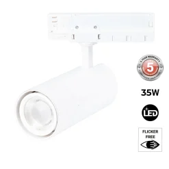 Proyector LED para carril trifásico - Potencia ajustable + ZOOM: 25W/30W/35W - CCT