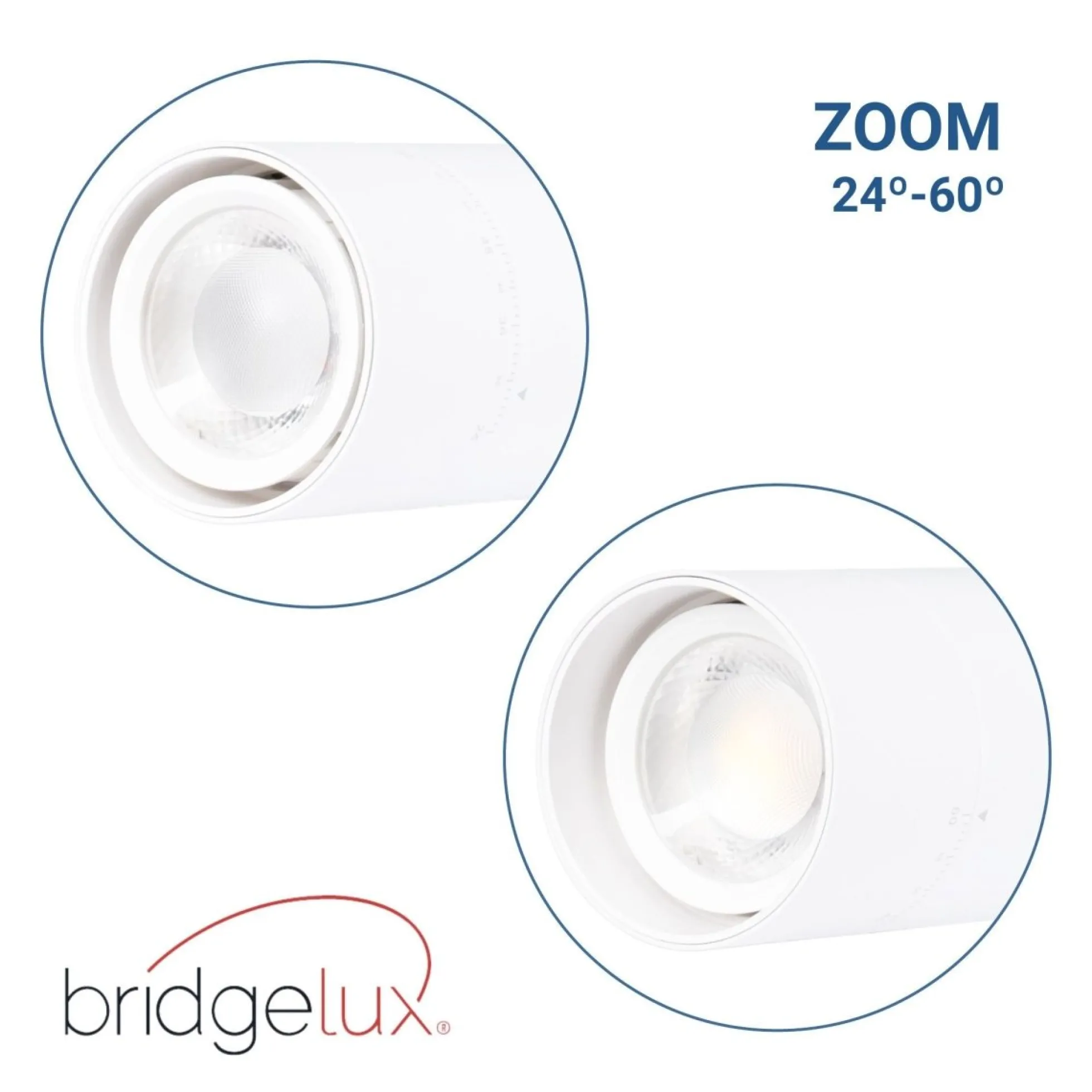 Proyector LED para carril trifásico - Potencia ajustable + ZOOM: 25W/30W/35W - CCT