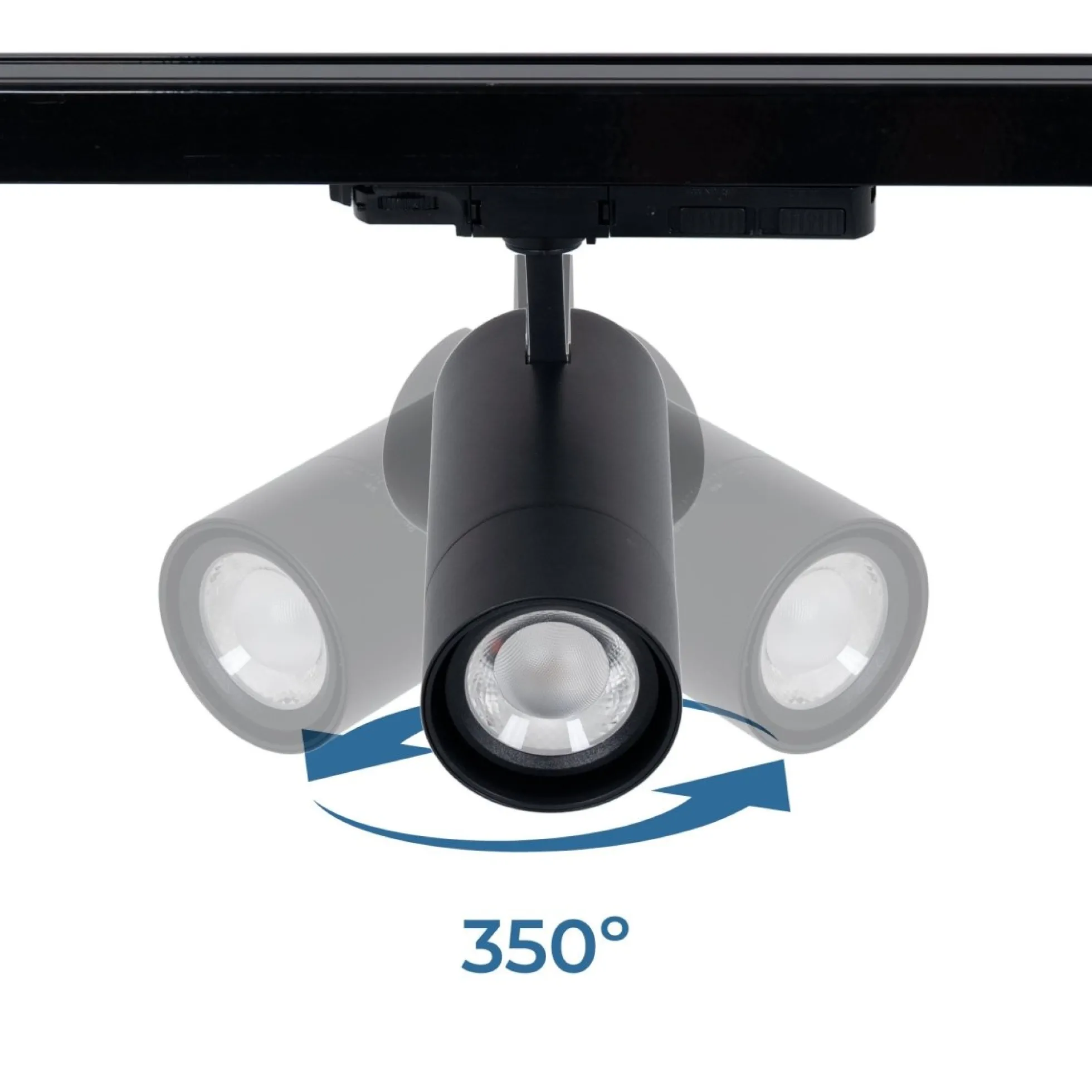 Proyector LED para carril trifásico - Potencia ajustable + ZOOM: 25W/30W/35W - CCT