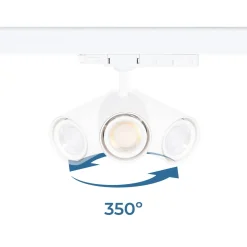 Proyector LED para carril trifásico - Potencia ajustable + ZOOM: 15W/20W/25W - CCT