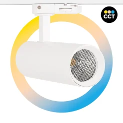 Proyector LED para carril trifásico 15W - CCT - CRI90 - 1350 lm