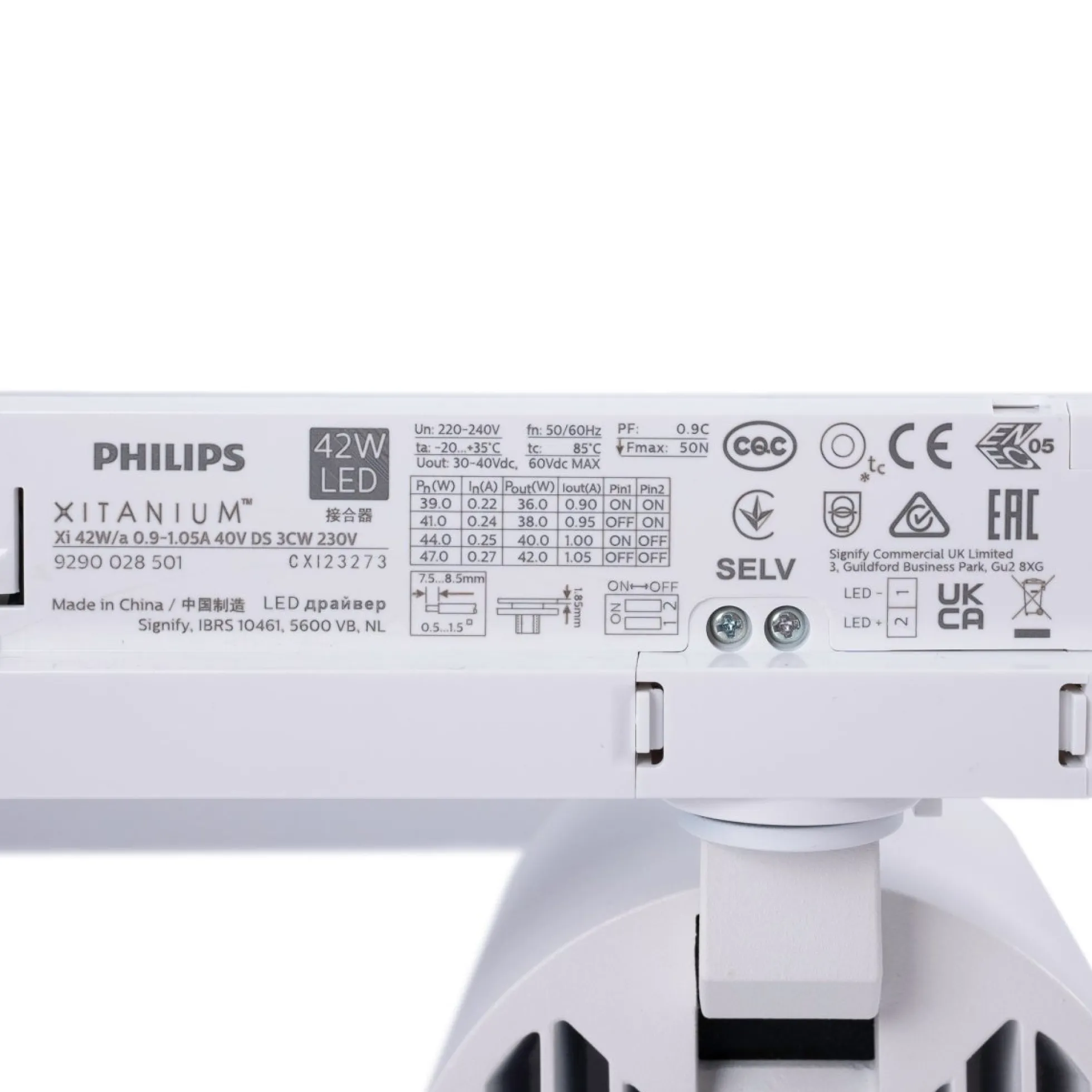 Proyector LED para carril trifásico 40W - Carnicerías - Driver Philips Xitanium