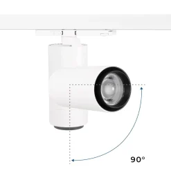 Proyector LED para carril trifásico 35W CCT - ZOOM 20º- 60º - CRI 90