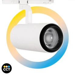Proyector LED para carril trifásico 35W CCT - ZOOM 20º- 60º - CRI 90