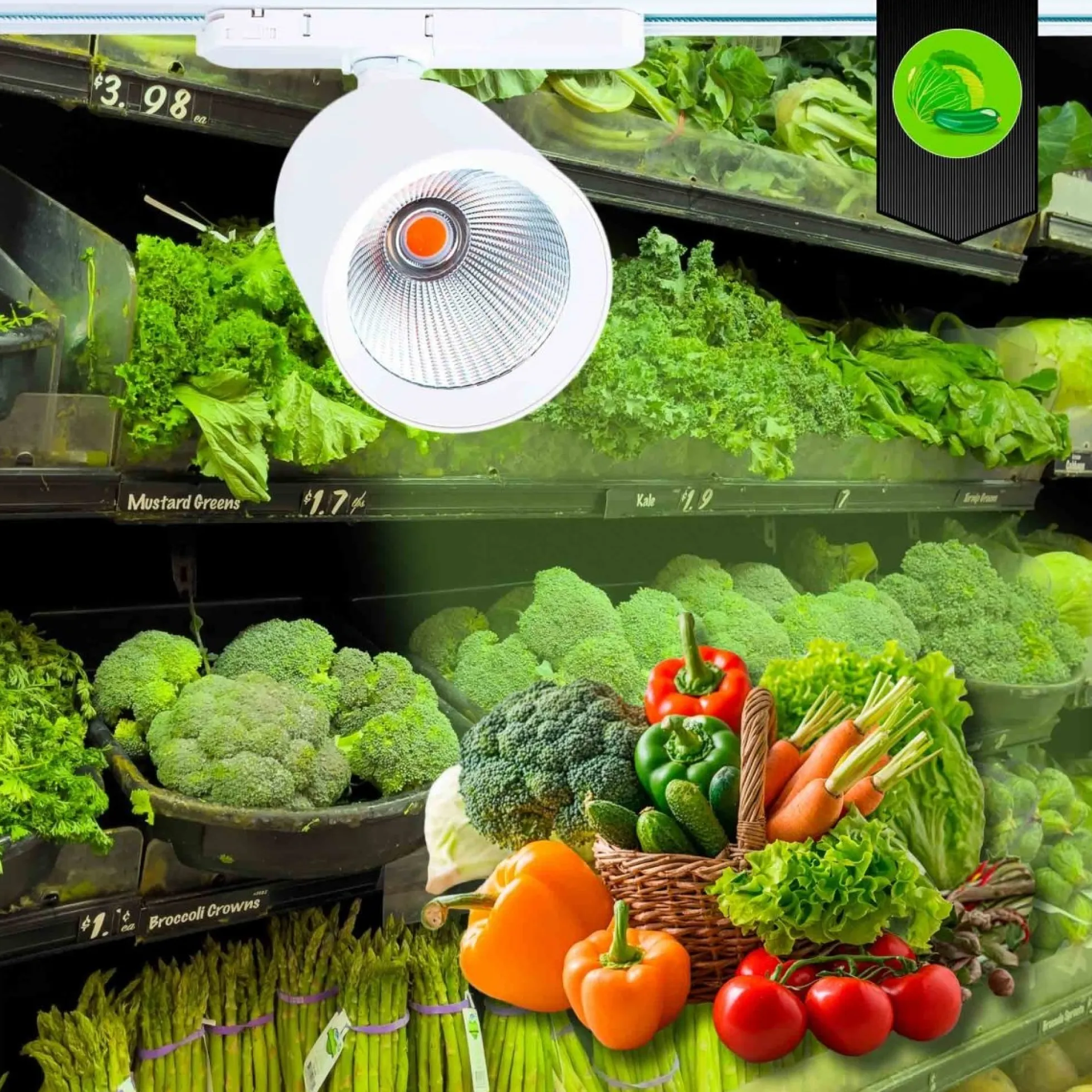 Proyector LED para carril trifásico 40W - Verdulerías - Driver Philips Xitanium