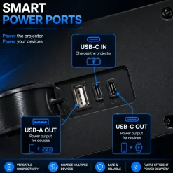 Proyector LED portátil de trabajo con batería - USB+USBC - 20W - 6500K - IP54