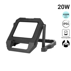 Proyector LED portátil de trabajo con batería - USB+USBC - 20W - 6500K - IP54
