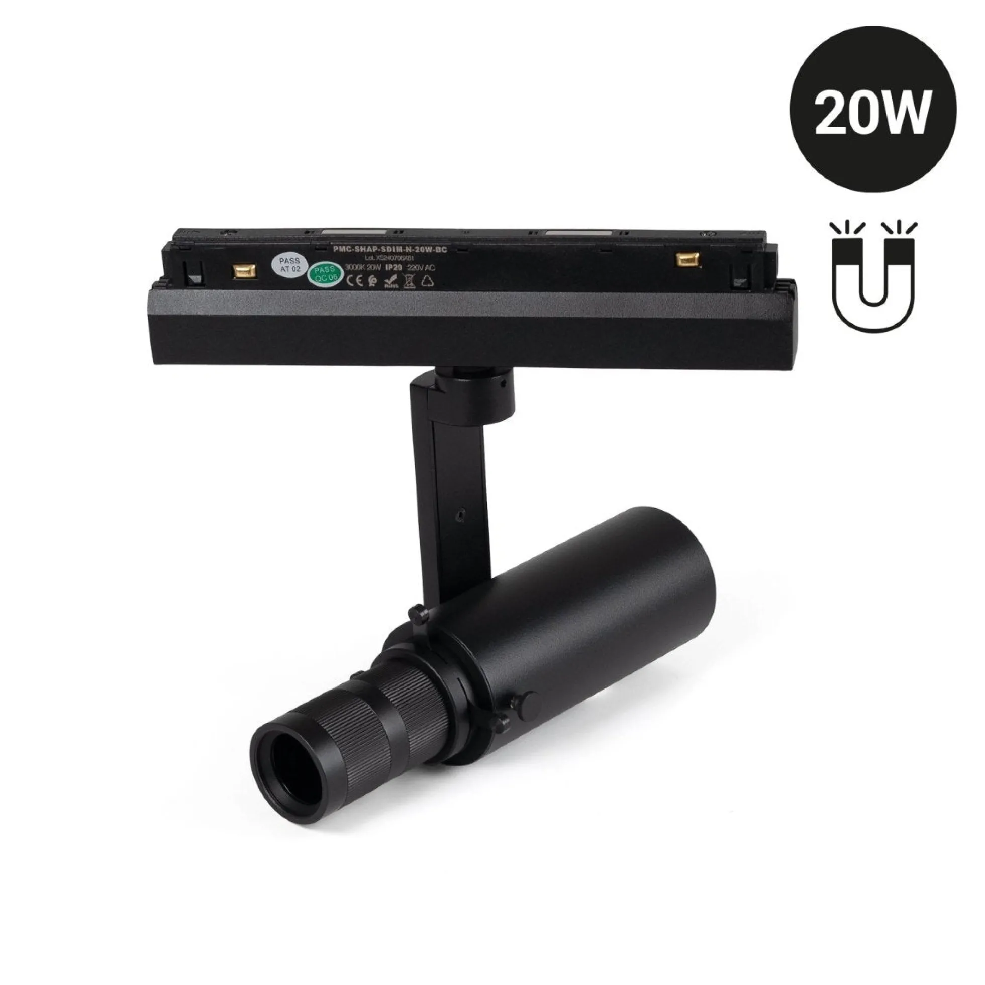 Proyector shapeable para carril magnético 48V - 20W - 20º-35º