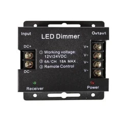 Regulador / dimmer con mando táctil RF para tira monocolor 12/24V 18A