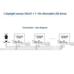 Sensor de luz fotoeléctrico Crepuscular 360º de superficie o empotrar - Regulación 1-10V-DC