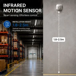 Sensor de movimiento PIR de pared - 180º - 400W - IP44